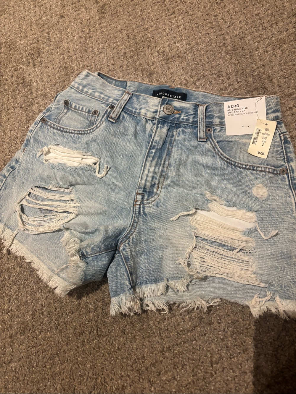 Aeropostale 90s High Rise Cut Off Denim Shorts